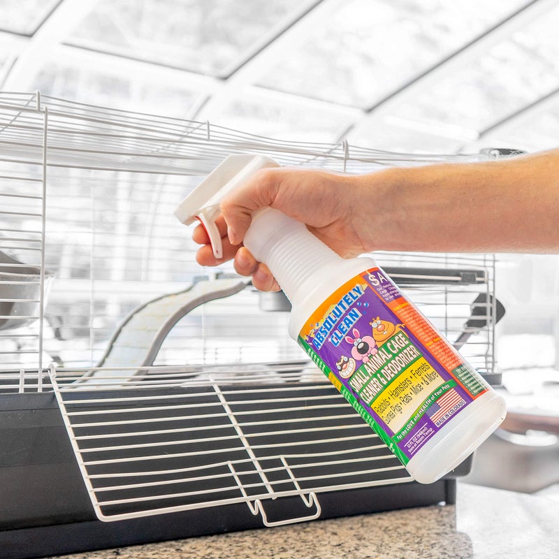 Absolutely Clean Amazing Small Animal Cage Cleaner, Just Spray/Wipe, Easily Removes Messes & Odors - Hamster Cages, Mice, Rat Cage, Guinea Pig Cage, Rabbit Cage, Ferret Cage, Dog Cage - USA Made - Image 3